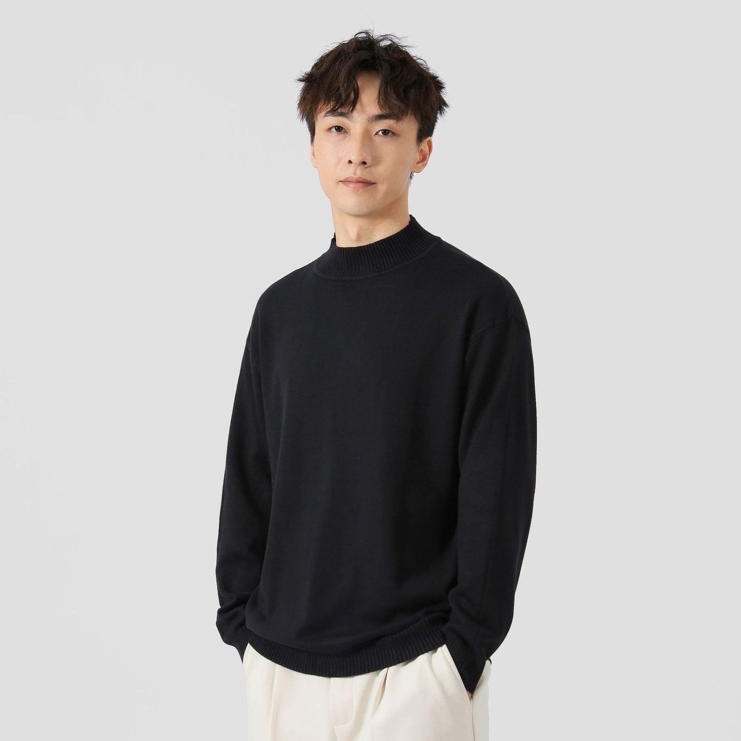 Solid Color Loose Inner Wear Leisure Warm Bottoming Long-sleeved Sweater