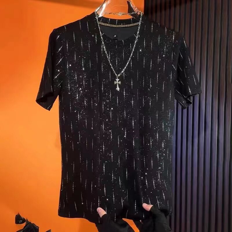 Men's Crew Neck Casual Half Sleeve Short Sleeve T-shirt Starry Top