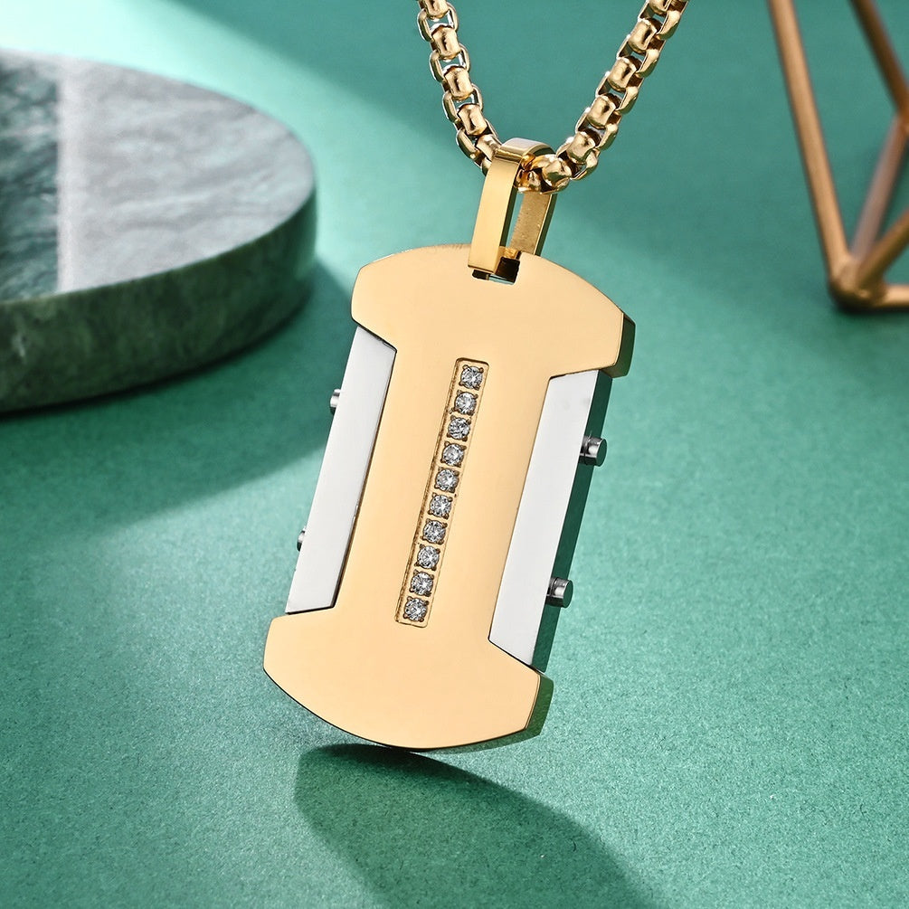 Stainless Steel Puzzle CNC Jeweled Pendant Titanium Steel Pendant Simple