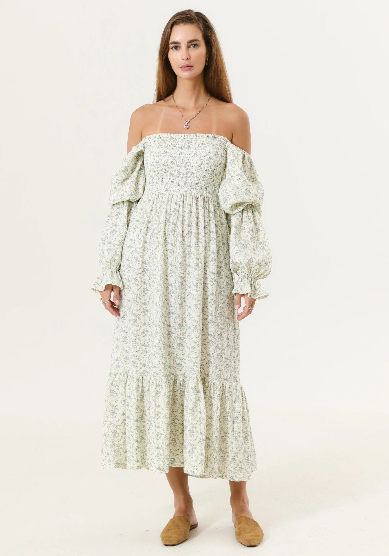 Bell Sleeve Chiffon Dress Women's Clothing