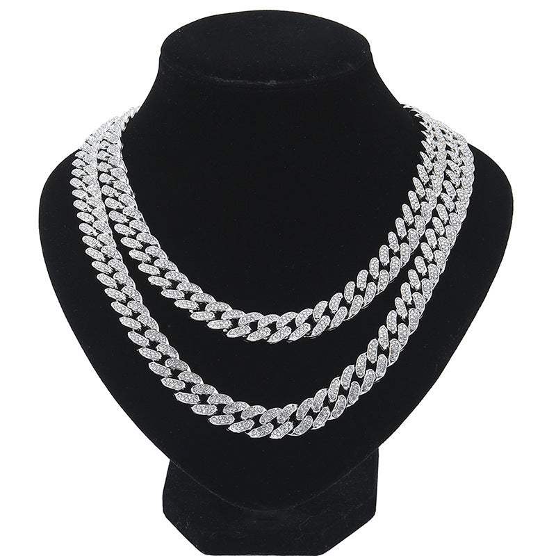 Mens Fashion Simple Full Diamond Cuba Necklace