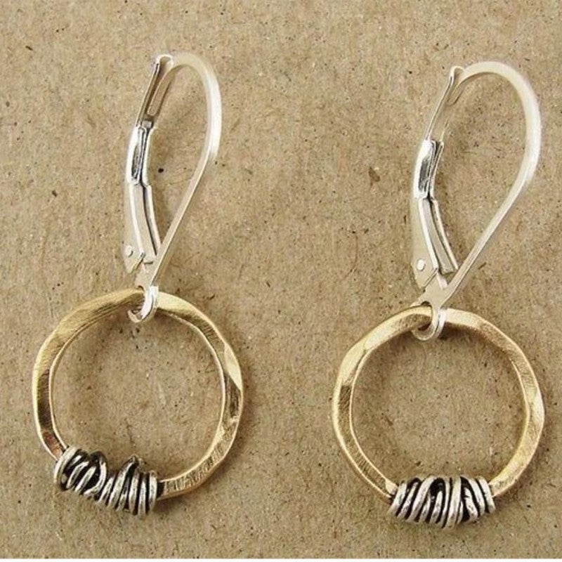 Simple Golden Hoop Hollow Hanging Creative Vintage Earrings