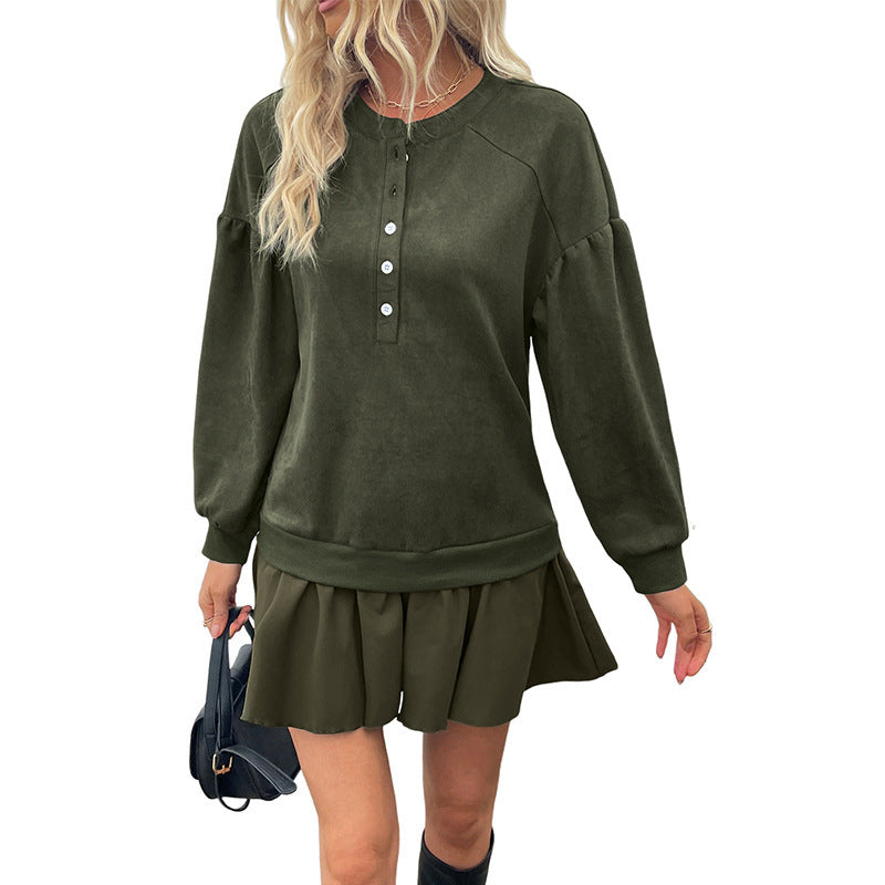 Casual Retro Sweet Style Anti-aging Long Sleeved Dress