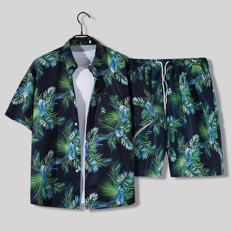 Men's 3D Digital Printing Casual Short-sleeved Shirt Shorts Suit
