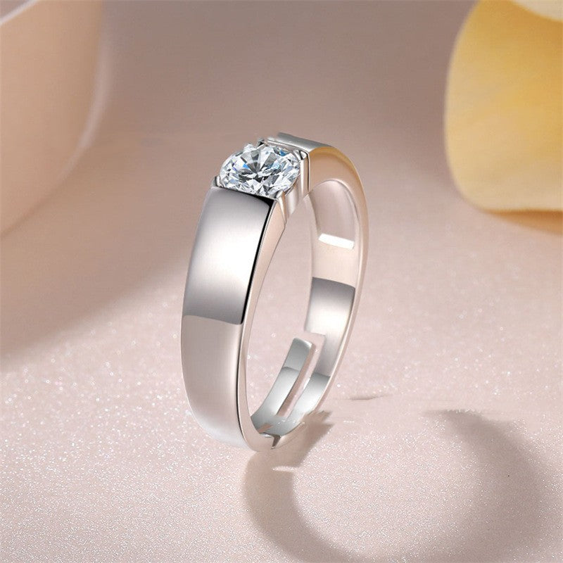 Free Size Stone Ring Wide Version Men