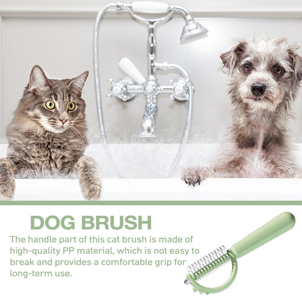 Cat Brush Self Cleaning Slicker Pets Grooming Tool With Cute Dinosaur Shape Double-sided Uses Shedding And Dematting Undercoat