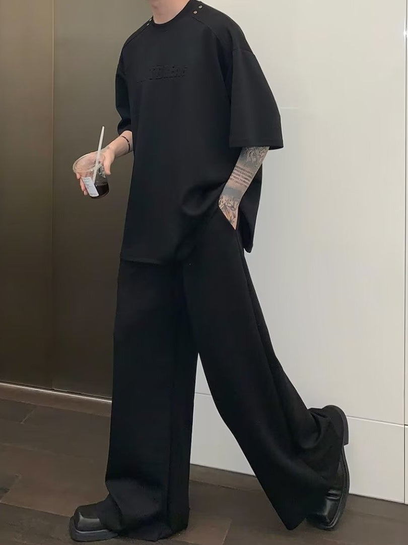 Men's Short-sleeved T-shirt Straight-leg Pants Casual Sports Suit