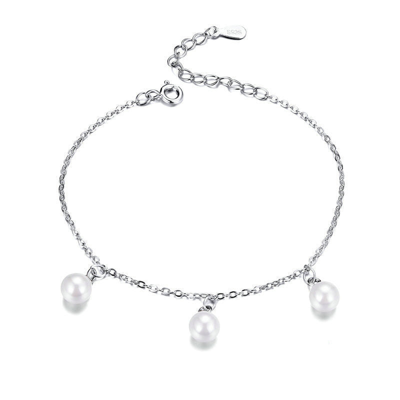 925 Sterling Silver Simple Pearl Bracelet