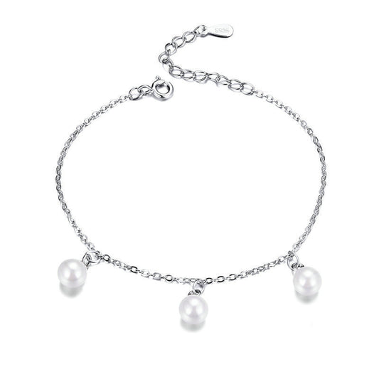 925 Sterling Silver Simple Pearl Bracelet