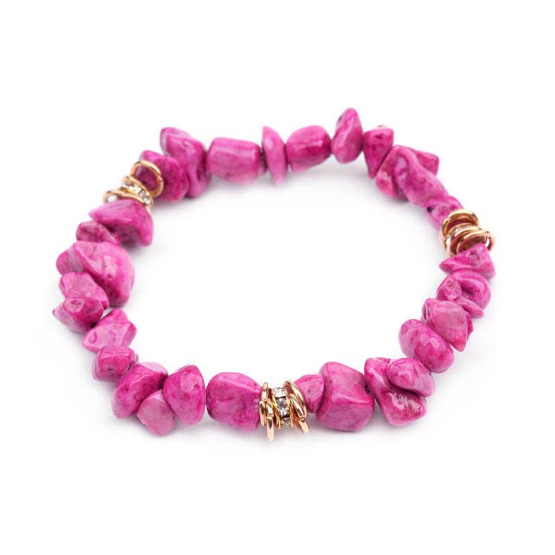 European And American Natural Stone Beaded Bracelet For Women