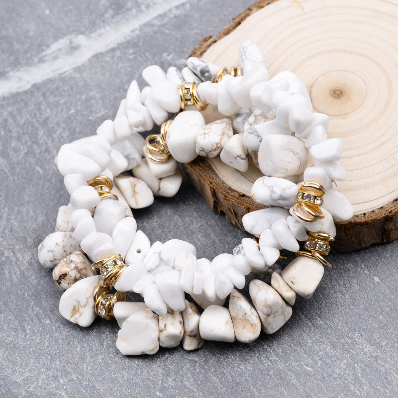 European And American Natural Stone Beaded Bracelet For Women