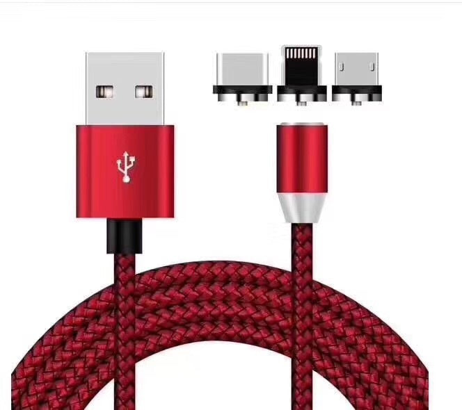 Android Type c Three-in-One Magnetic Suction Head Charging Cable