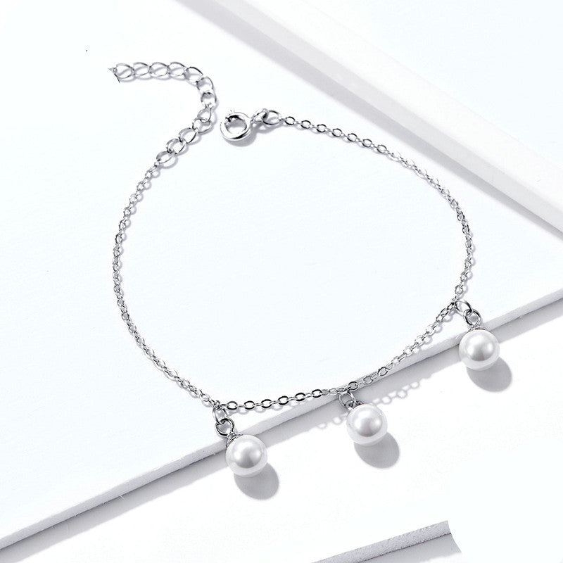 925 Sterling Silver Simple Pearl Bracelet