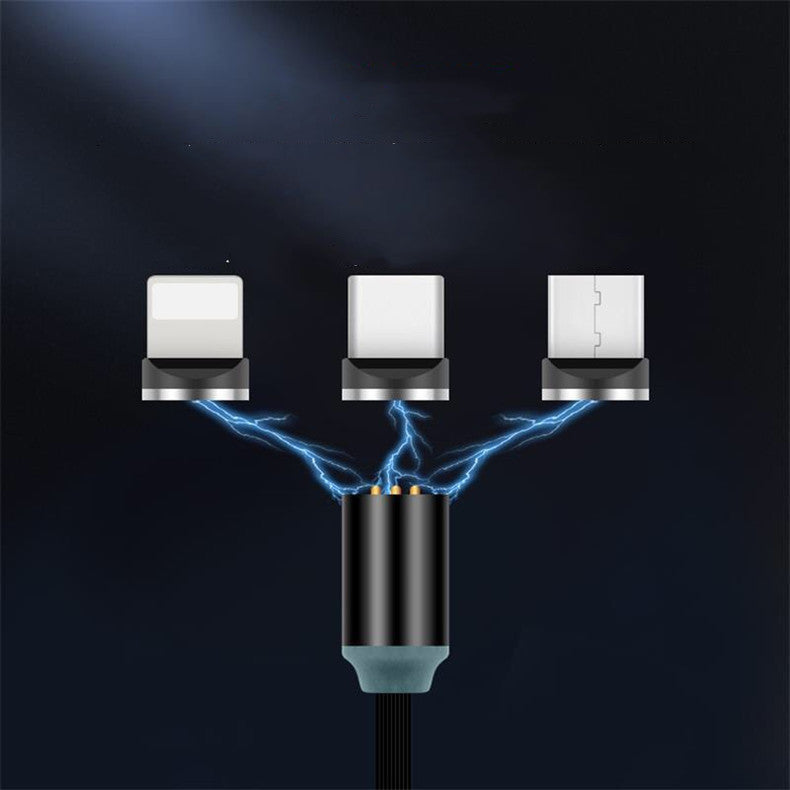 Magnetic Data Cable Nylon Braided Magnetic Mobile Phone Three-In-One Fast Charging