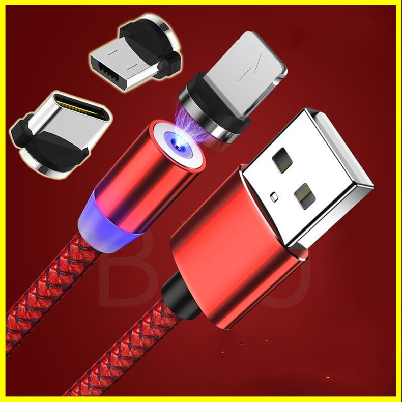 Magnetic Data Cable Nylon Braided Magnetic Mobile Phone Three-In-One Fast Charging