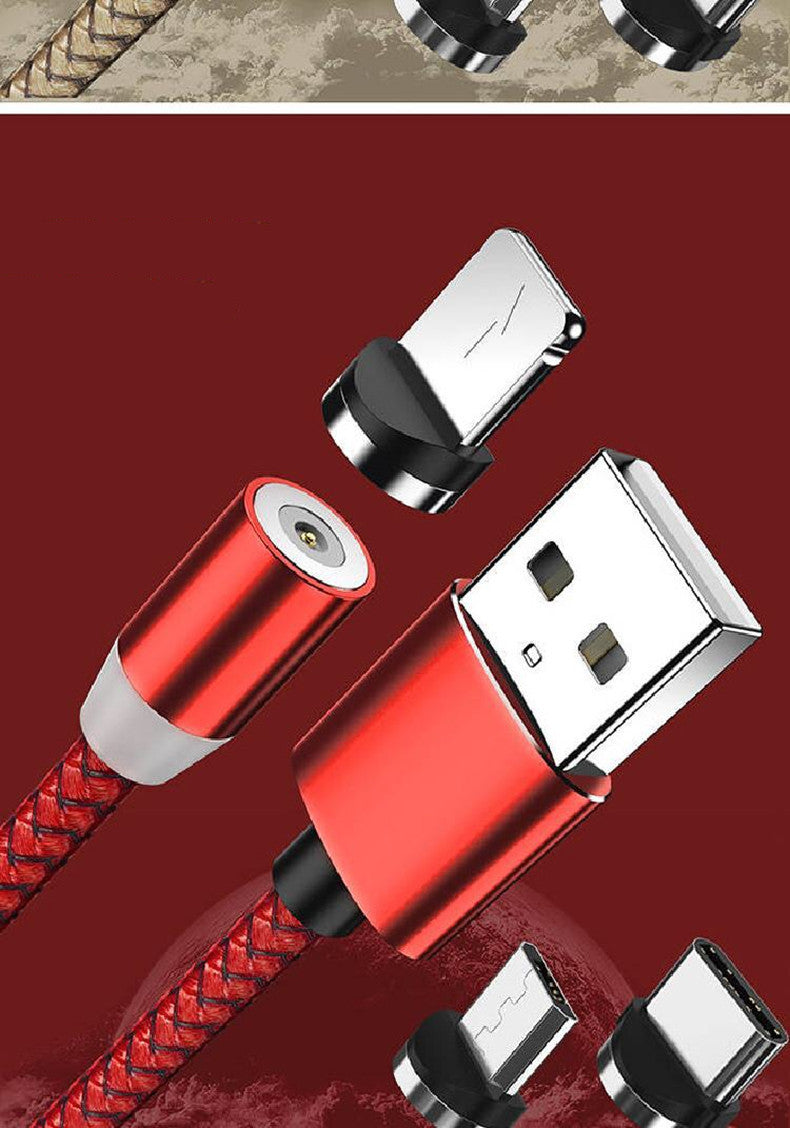 Magnetic Data Cable Nylon Braided Magnetic Mobile Phone Three-In-One Fast Charging