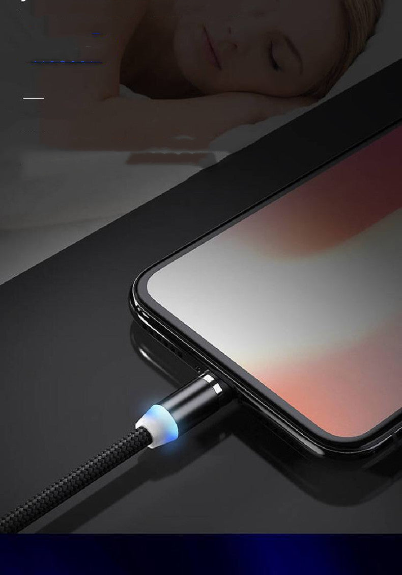 Magnetic Data Cable Nylon Braided Magnetic Mobile Phone Three-In-One Fast Charging