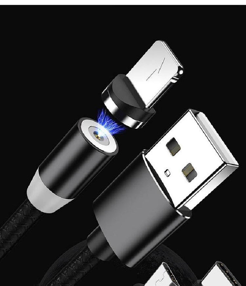 Magnetic Data Cable Nylon Braided Magnetic Mobile Phone Three-In-One Fast Charging