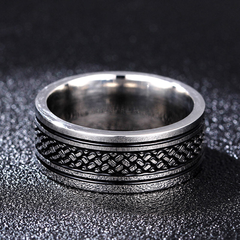 Mens And Womens Triangle Titanium Ring 8mm Stainless Steel Ring