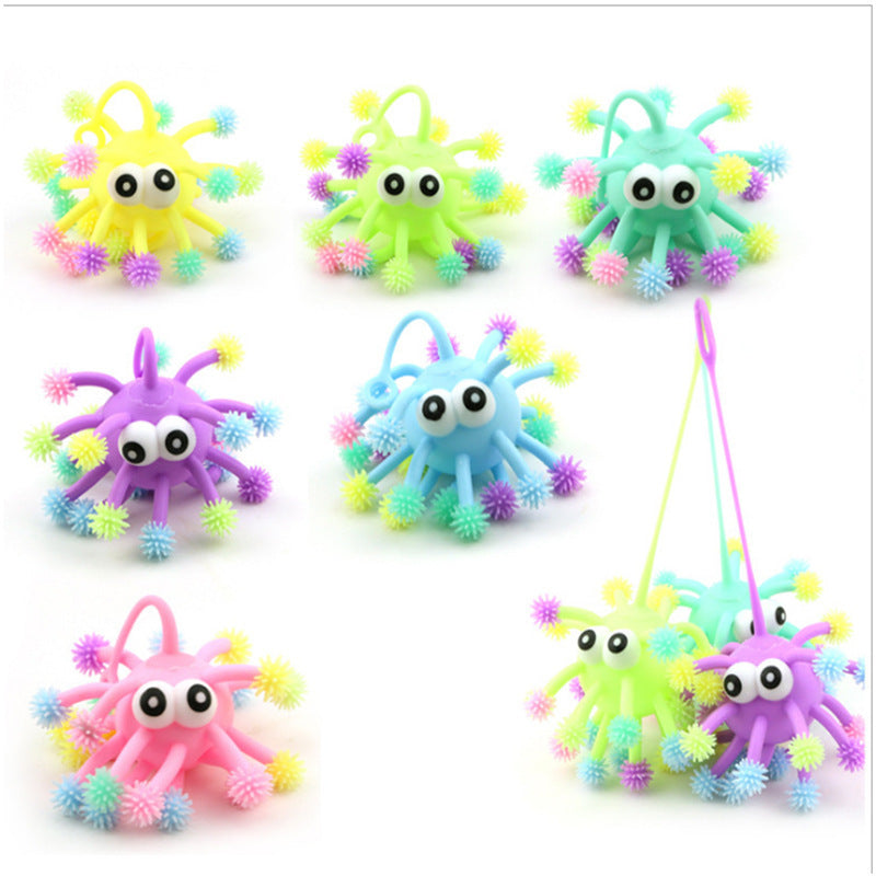 Glow Flash Ball Kids Toy Decompression Anti Stress In The Dark Light Glowing Toys LED Stars Shine Puffer ball Hedgehog Funny Toy