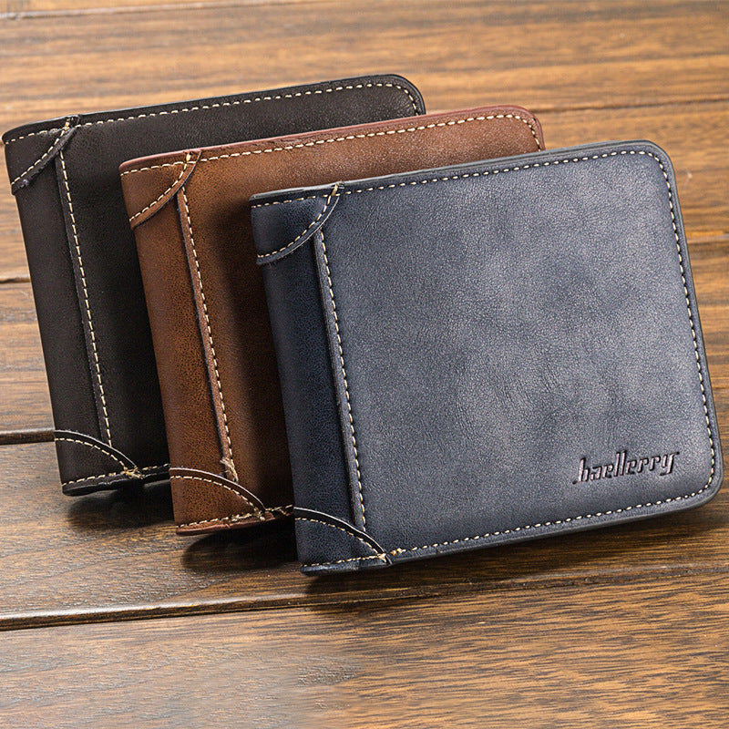 Men'S Wallet Multi-Card Card Holder Horizontal Frosted Leather Retro Foreign Trade Wallet