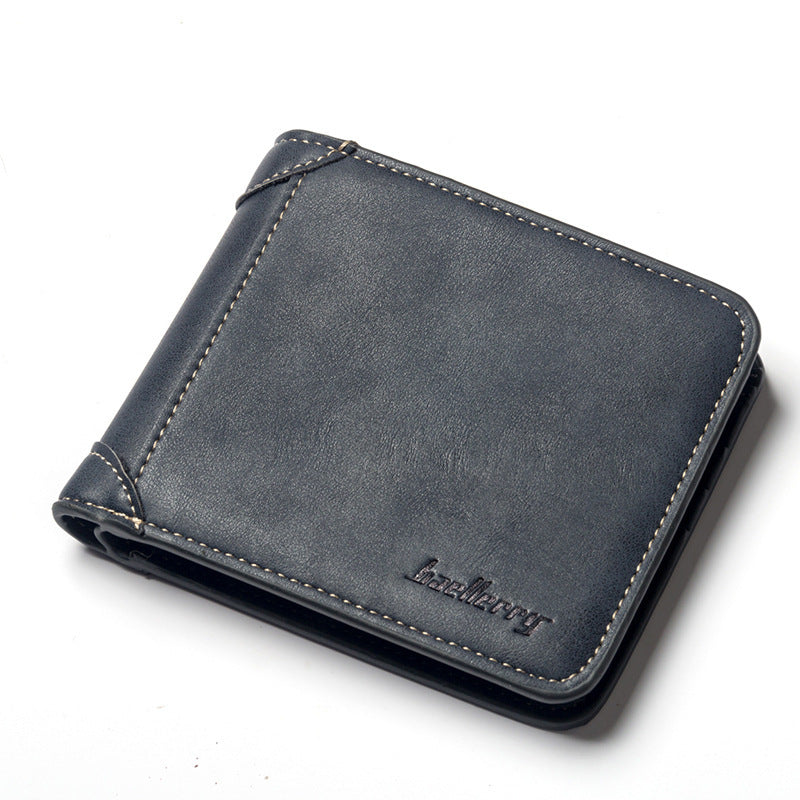 Men'S Wallet Multi-Card Card Holder Horizontal Frosted Leather Retro Foreign Trade Wallet