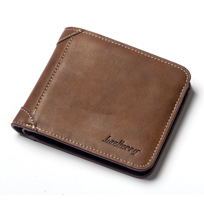 Men'S Wallet Multi-Card Card Holder Horizontal Frosted Leather Retro Foreign Trade Wallet