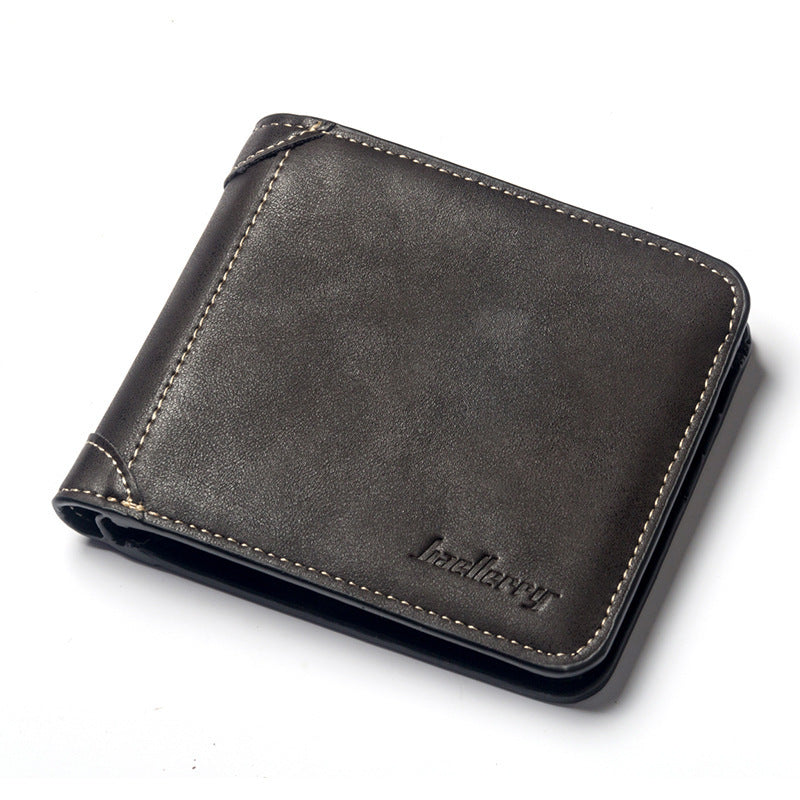 Men'S Wallet Multi-Card Card Holder Horizontal Frosted Leather Retro Foreign Trade Wallet
