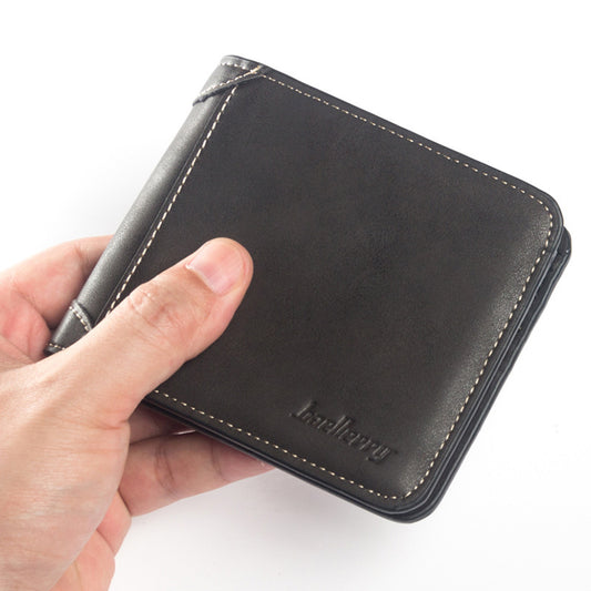 Men'S Wallet Multi-Card Card Holder Horizontal Frosted Leather Retro Foreign Trade Wallet