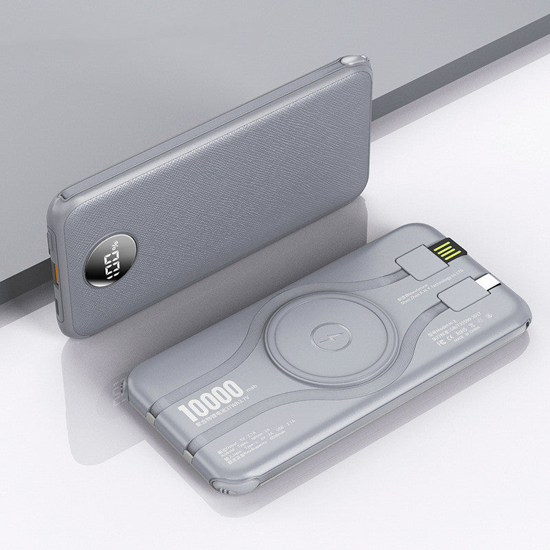 Three-In-One Fast Charging Mobile Power Bank With Large Capacity And Self-Contained Line
