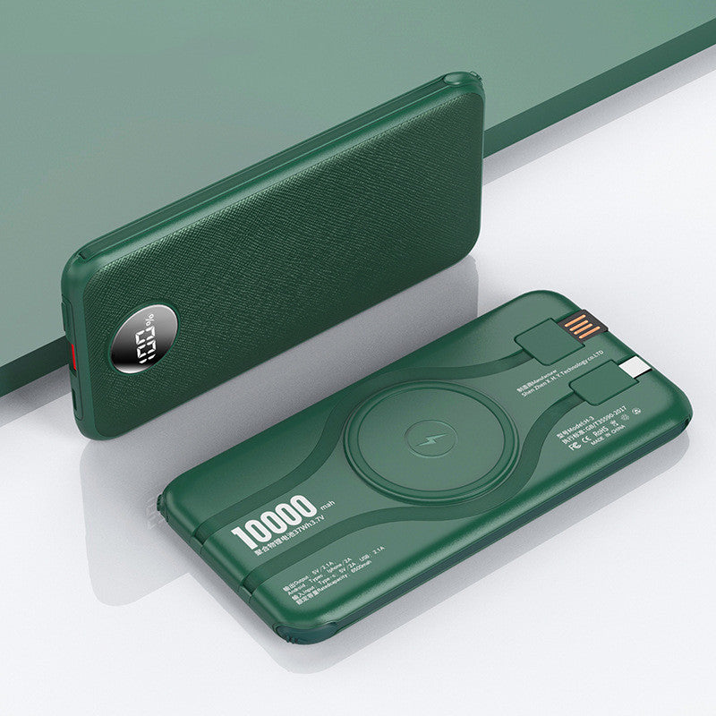 Three-In-One Fast Charging Mobile Power Bank With Large Capacity And Self-Contained Line