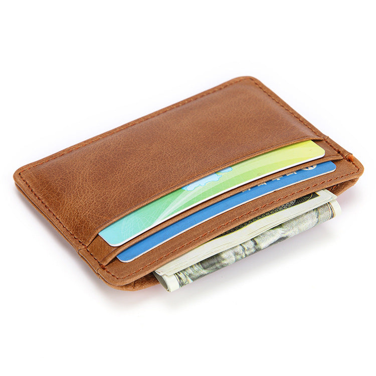 Leather Wallet Oil Wax Leather Multi-Card Bag Retro Cowhide Coin Purse Card Holder