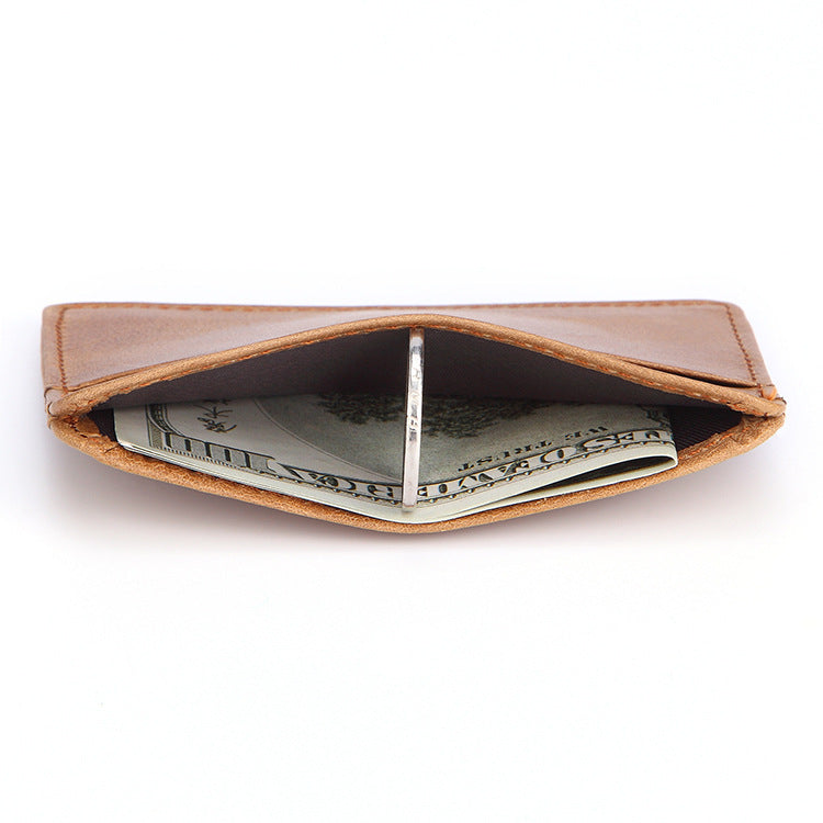 Leather Wallet Oil Wax Leather Multi-Card Bag Retro Cowhide Coin Purse Card Holder
