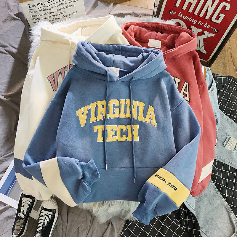 Hooded Sweater Women Plus Fleece Pullover Thick Autumn And Winter Clothes