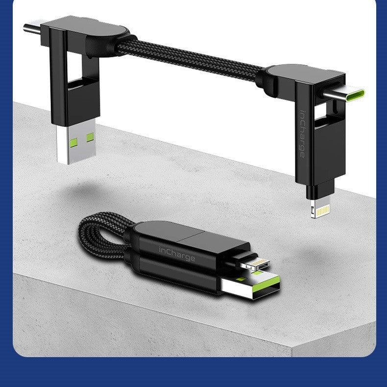 Keychain Data Cable 6 In 1 Portable Charging Cable