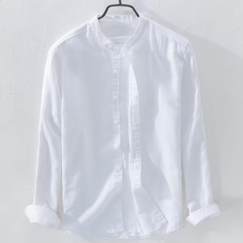 Loose Breathable Casual Long Sleeve Cotton Linen Shirt