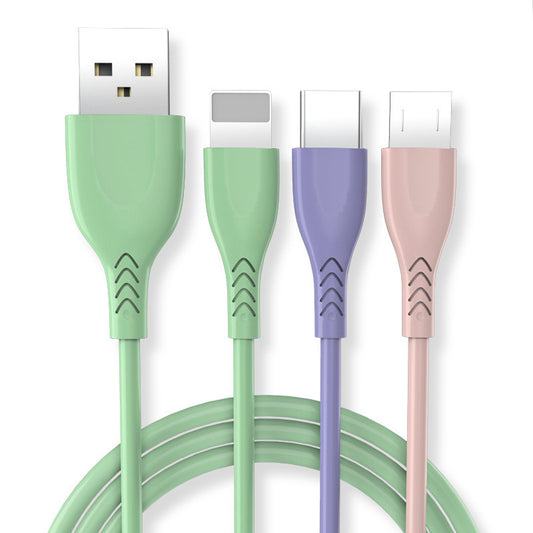 Three-in-one fast charging cable