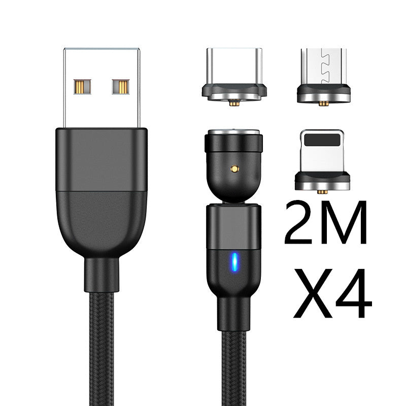 Magnetic Data Cable Threeinone 540-degree Rotation  Charging Cable Suitable