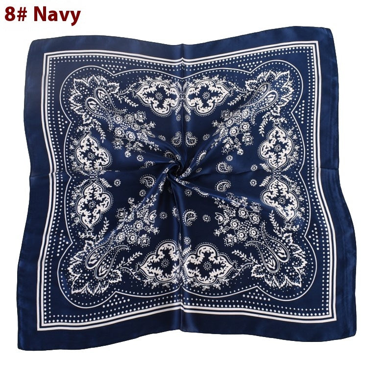 Vintage Paisley Flower Satin Plain Scarf