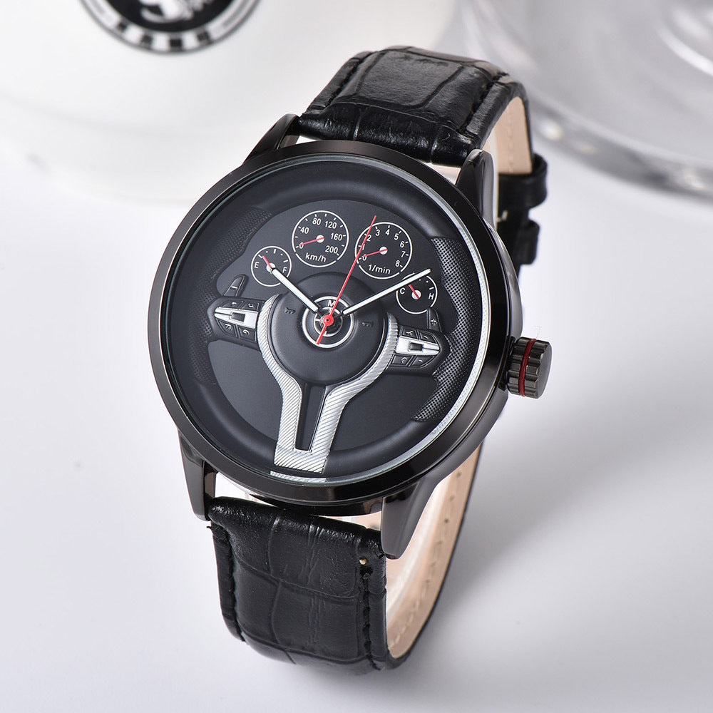 Men's belt quartz watch