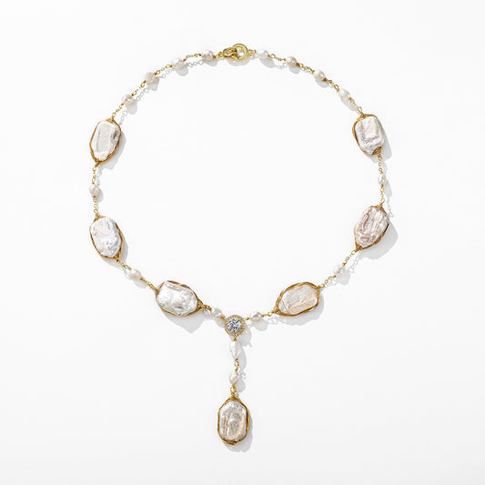 Freshwater Pearl Necklace For Women 2023 New Trendy Short Unique Design Accessories