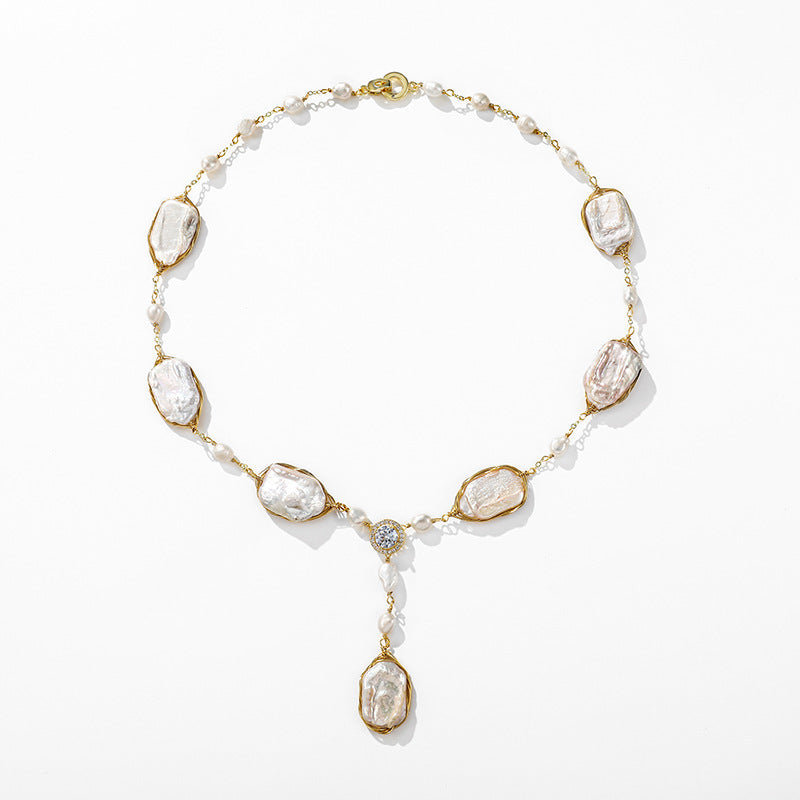 Freshwater Pearl Necklace For Women 2023 New Trendy Short Unique Design Accessories