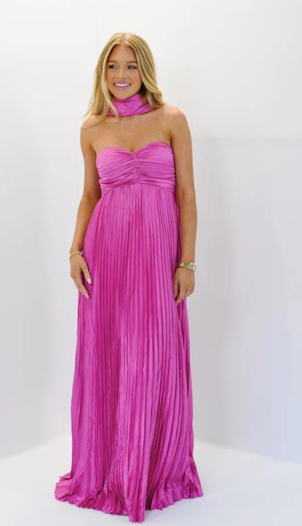Women's Party Silk-like Pleated Simple Dress