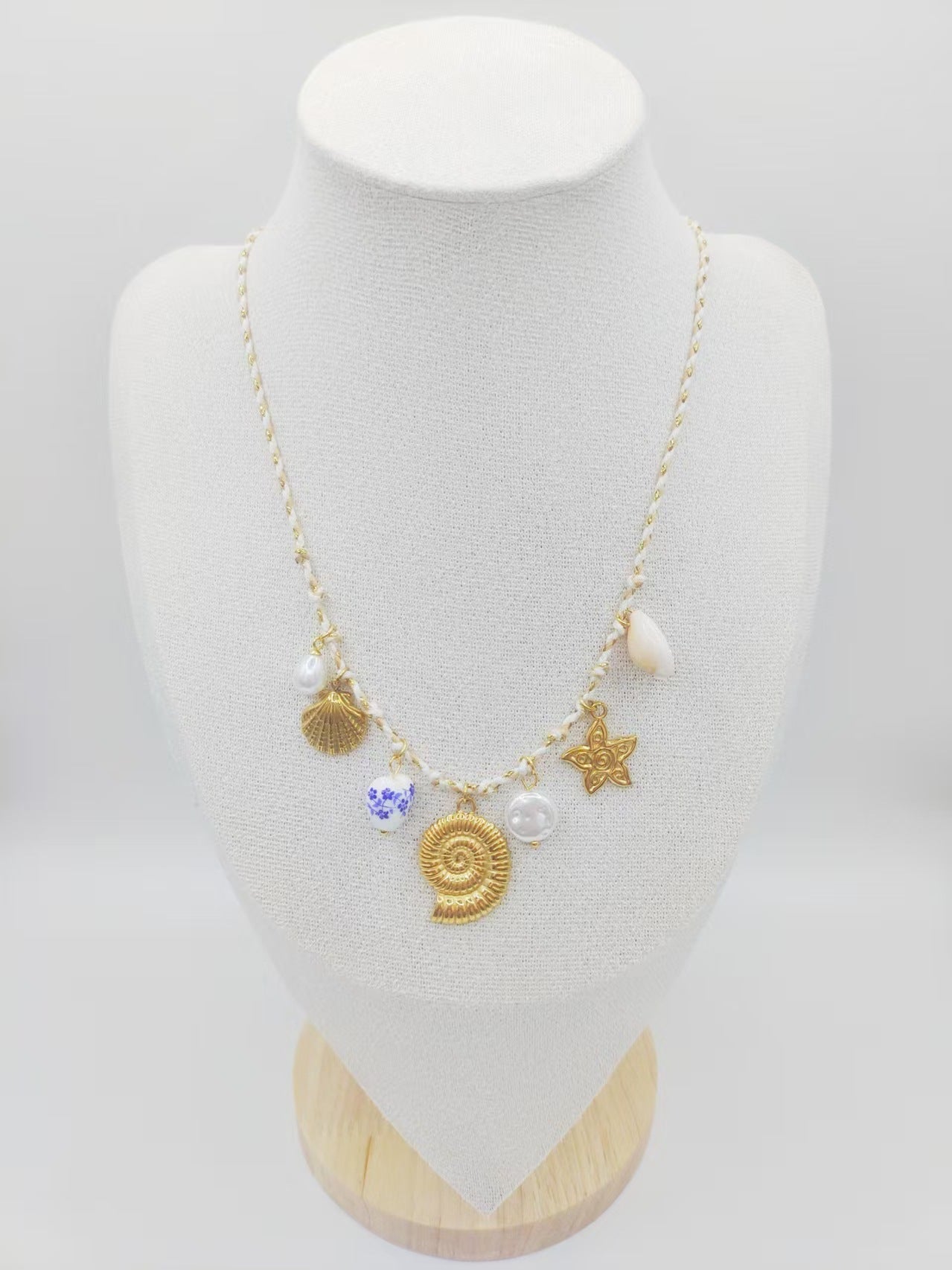 Ocean Series Starfish Shell Freshwater Pearl Pendant