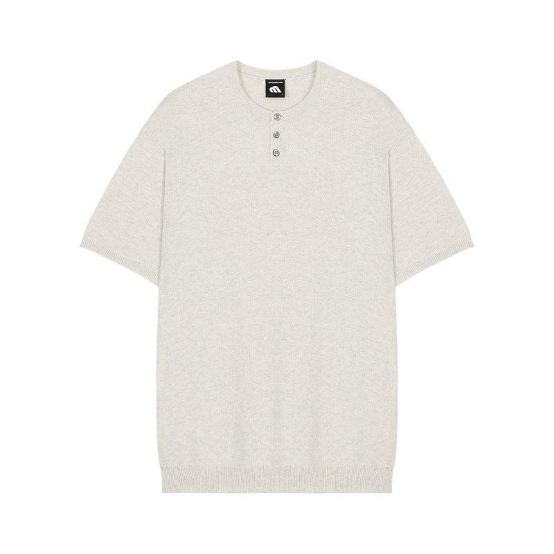 Men's Short-sleeved Thin Slim-fit Ice Silk Knitted Bottoming Shirt