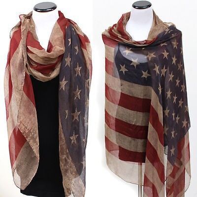 American Flag Printed Scarf Sunscreen Shawl