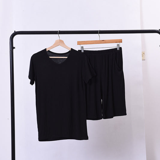 Casual Fashion Men's Short Sleeve Shorts Suit Homewear
