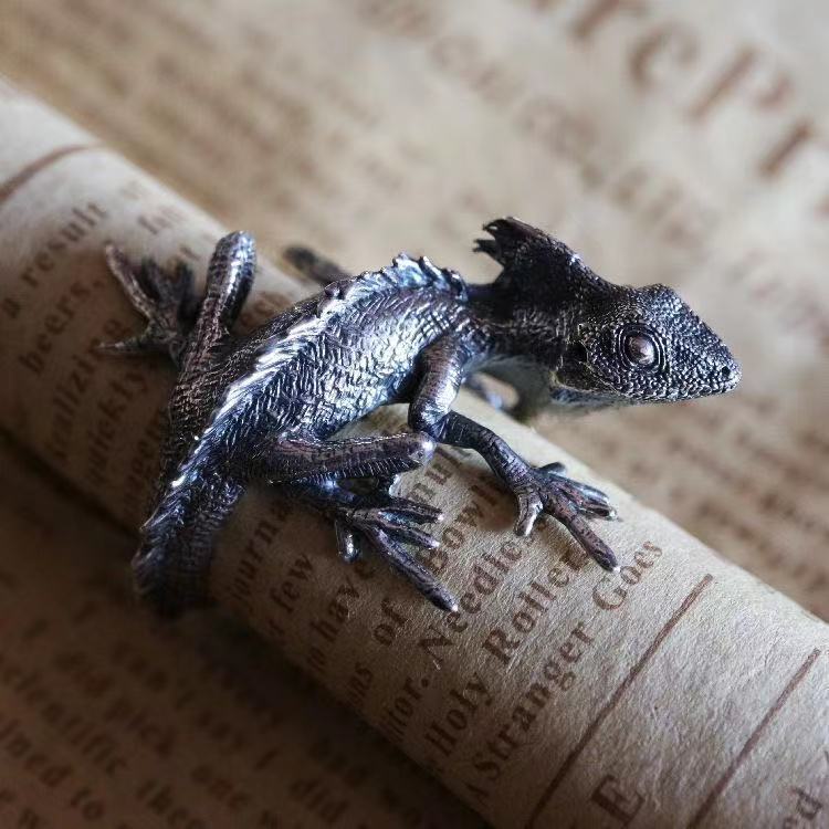 Lizard Ring Mens Domineering Simple Adjustable