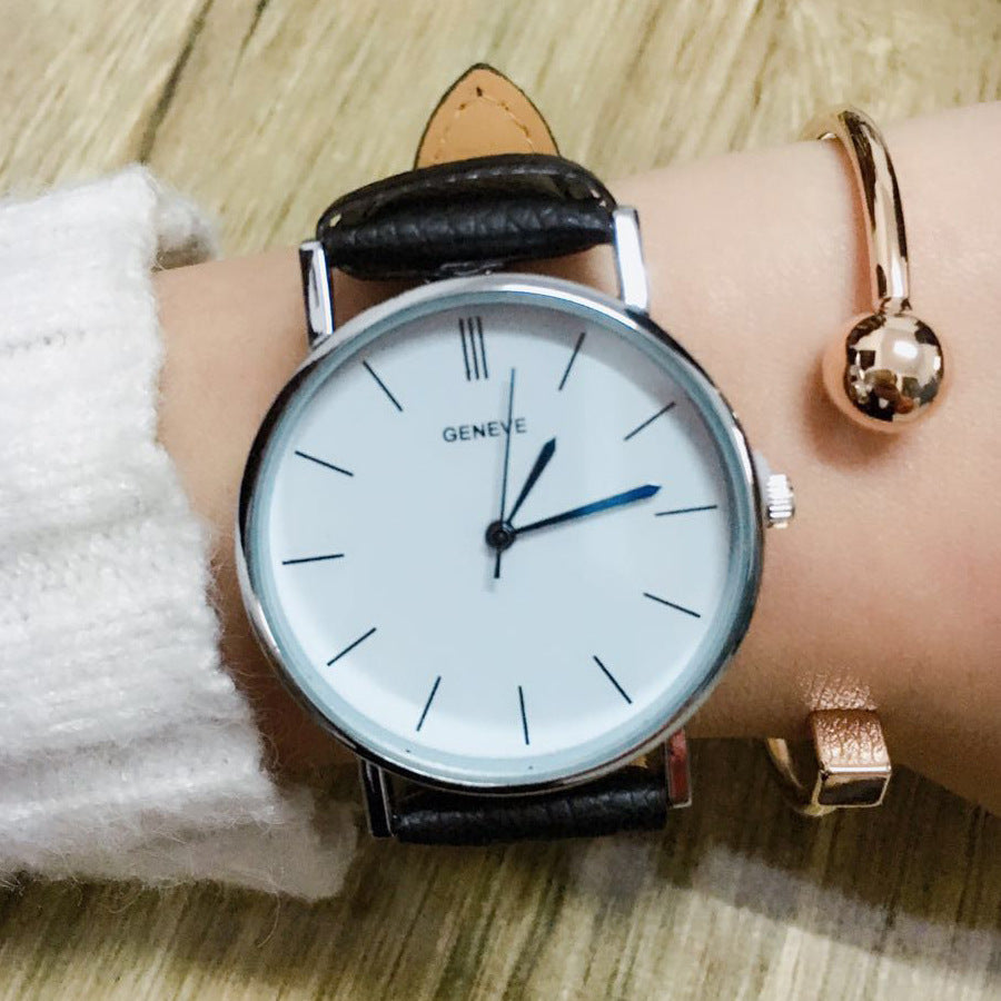 Belt Geneva Sport Watch PU Leather Strap