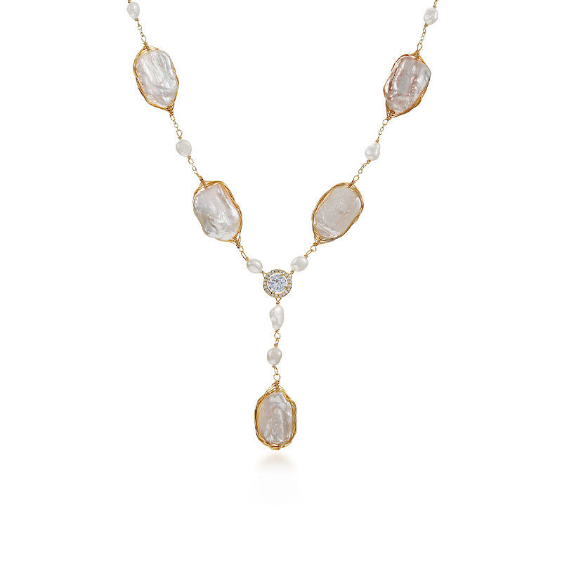 Freshwater Pearl Necklace For Women 2023 New Trendy Short Unique Design Accessories